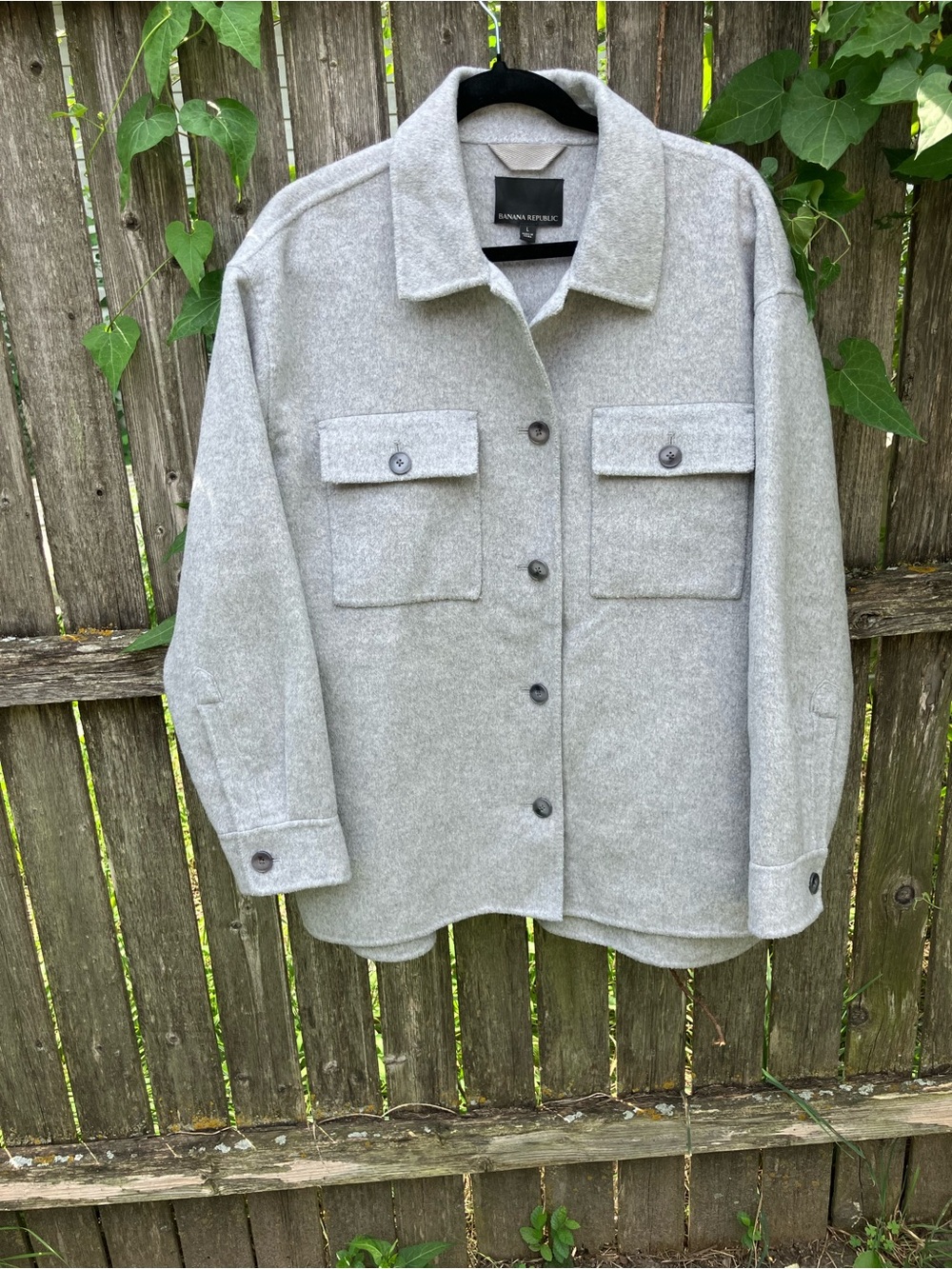 NWOT Banana Republic Light Gray Wool Utility Shacket